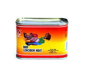 Healthy canned beef luncheon meat, beef in tins