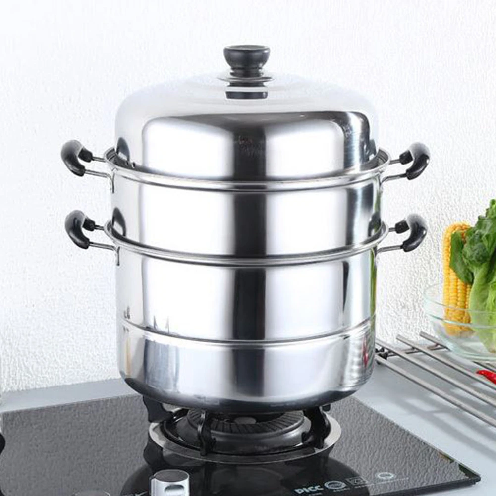 Heavy Duty Stainless Steel Steamer Pot Set Stack and Steam Pot Set Includes
