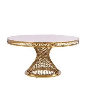High End Gold Stainless Steel acrylic Base Glass marble dining Tables