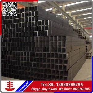 High quality black square rectangular steel pipe , galvanized square steel tube