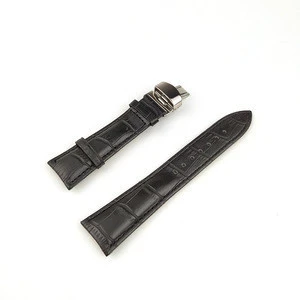 High quality butterfly buckle leather smart replacement watch strap