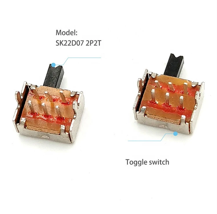 High Quality Fuqida SK22D07 6p Two Position Toggle Switch Slide Switch 4mm Toggle Switch
