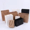 High quality Gift Paper Shopping Bag With Handle, Craft Brown black white pink Custom Kraft Paper Bag