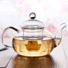 high quality glass transparent handblown heat resistant candlestick Kung fu flower teapot and tea cups set with warmer
