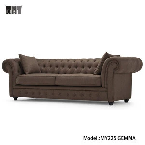 High quality living room modern velvet fabric chesterfield sofa