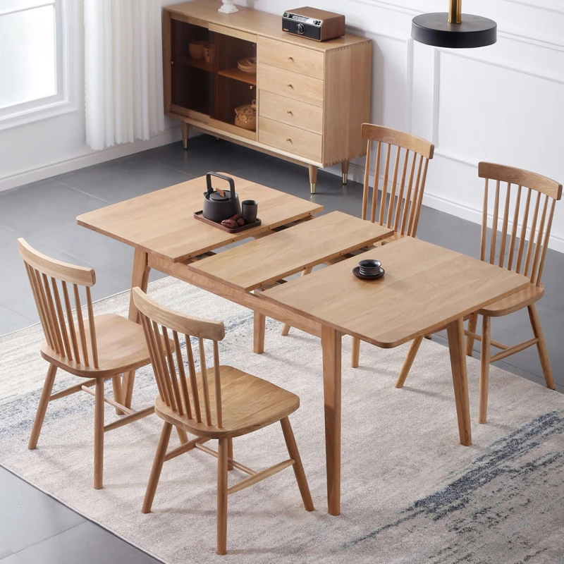 High Quality Nordic Style Leisure Designs Home Furniture Room Furniture Retractable Wood Dining Table