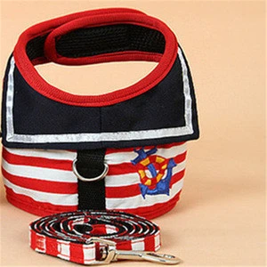 High quality pet product metal clip small dog navy dog leash harness
