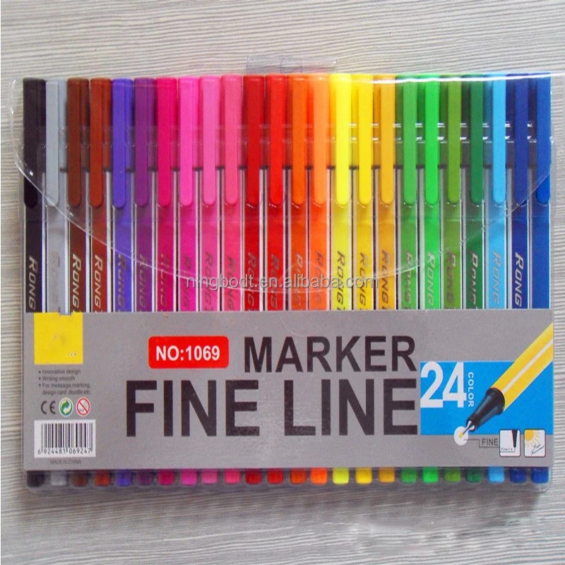 High quality triangular fine liner pen assorted 24 colors