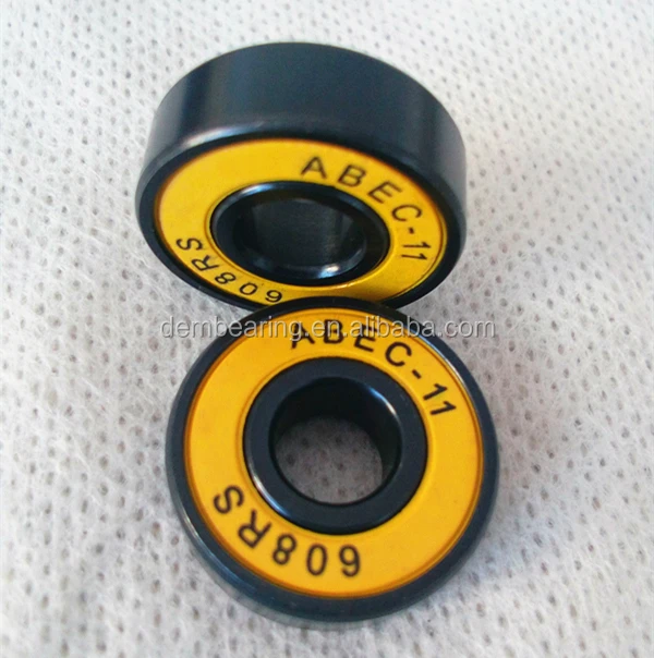 High Speed rubber seal Skateboard black ball bearing 608