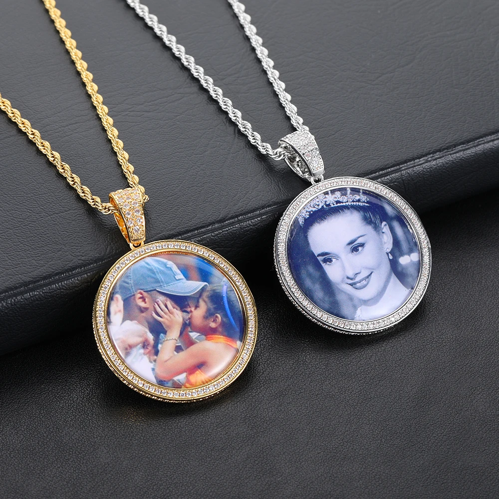 Hip Hop Personalized Picture Custom Pendant Charm Iced Out Gold Plated Custom Logo Pendant