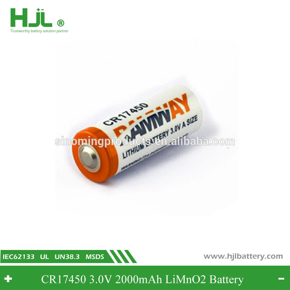 HJL Lithium primary battery CR17450 3.0V 2000mAh LiMnO2 battery