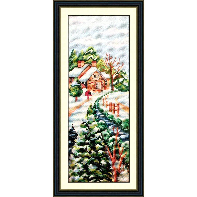 Home DIY cross-stitch material package landscape painting four seasons of winter hand embroidery  embroidery knitting kit