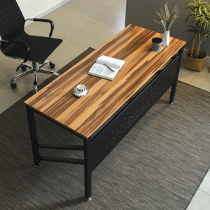Home Furniture Space Saving Industrial Writing Table Wood Top Metal Legs PC Office Computer Desk