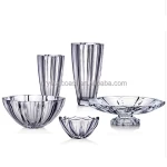 Home Garden Decoration Crystal  Glass Vase Glass Bowl and Plate set