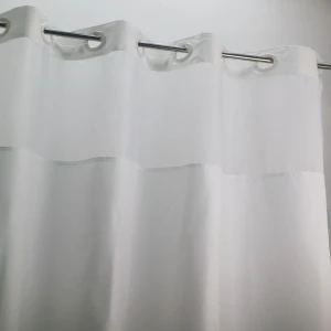 Hookless Shower Curtain with Top Light Window