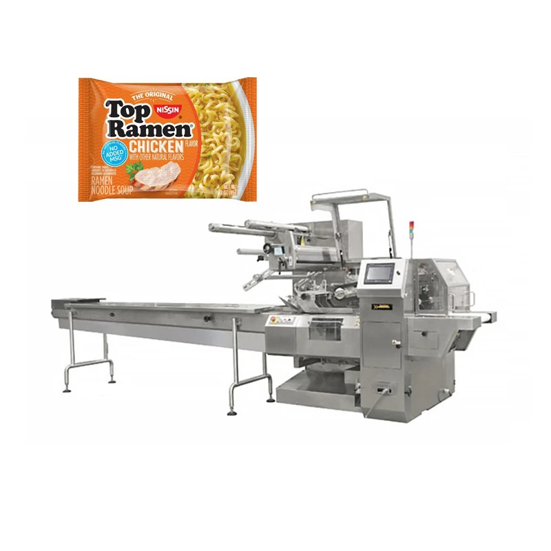 Horizontal noodle flow wrapper machine,full-automatic instant noodle packaging machine