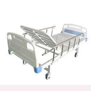 Hospital bed manual medical 1 cranks nursing bed for patient