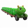 Hot-sale  Amusement Kids Playing GiantWorm Electric Green Train