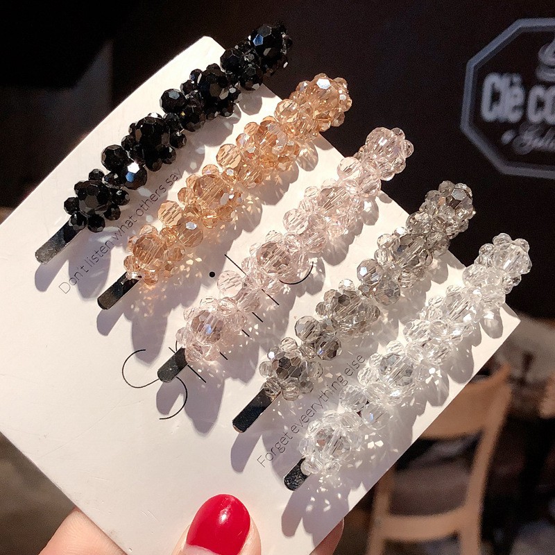 Hot Sale Crystal Beaded Hair Clips Bobby Pins Fashion Hairgrip Accessories For Women Barrette Hairclip Hairpin LSHR011