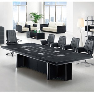 Hot sale customized quality bonded leather meeting boardroom table F23 conference room furniture table desk