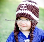 Hot sale football crochet baby girls hats