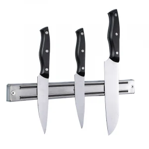Hot Sale Professional 12 Inch Strong Power Stainless Steel Magnetic Knife Holder Magnetic Knife Rack with Plastic Support
