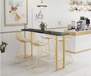 Hot Sale Simple bar table and chair combination of modern simple iron art casual high bar table