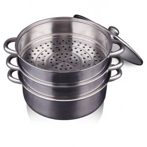Hot Sale Stainless Steel Steamer Pot 3 Layer 34CM Steaming Pot