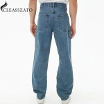 Hot Sell Brand Name Autumn New Fashion Leisure Loose Zip Pocket Man Jeans