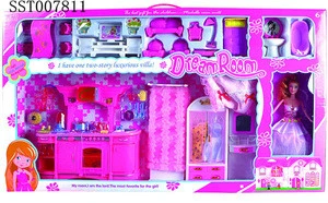 Hot sell plastic doll furniture house for children