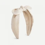 Hot Selling New Design Denim Headband Ribbon Bow Hair Bands Faux Pearl Hair Accessories