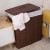 Import Household Divided bamboo brown color collapsible laundry basket with removable liner from China