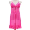 HSZ 941-1 Wholesale Set Pajamas V-Neck Transparent Sweet Sexy Nightdress for girl with Lace Sleepwear