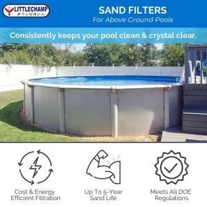 HYDROTOOLS 12 Inch Pool Sand Filter Pump For Above Ground Inground Intex Pools | Complete System 1/3 HP