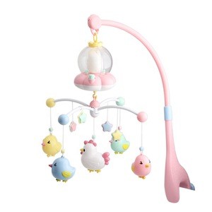 In stock sensing function night light baby rattle toys musical kids Bed Rattle with music