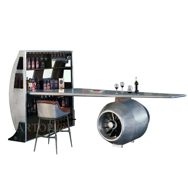 Industrial solid aluminum iron home hotel living room furniture cafe bar table / pub bar table