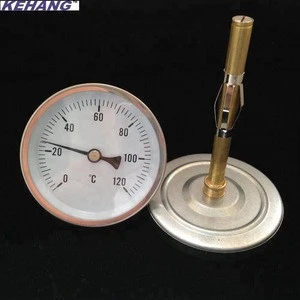 Industrial Water Bimetal dial type Thermometer with Spring Brass Stem temperature instruments