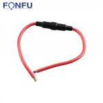 inline Electrical Glass Ceramic Tube Mini Automotive Blade Car Fuse Holder with wire