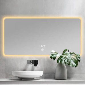 IP44 rating hotel led wall mirrors frameless bath mirrors bathroom lighted glass mirror
