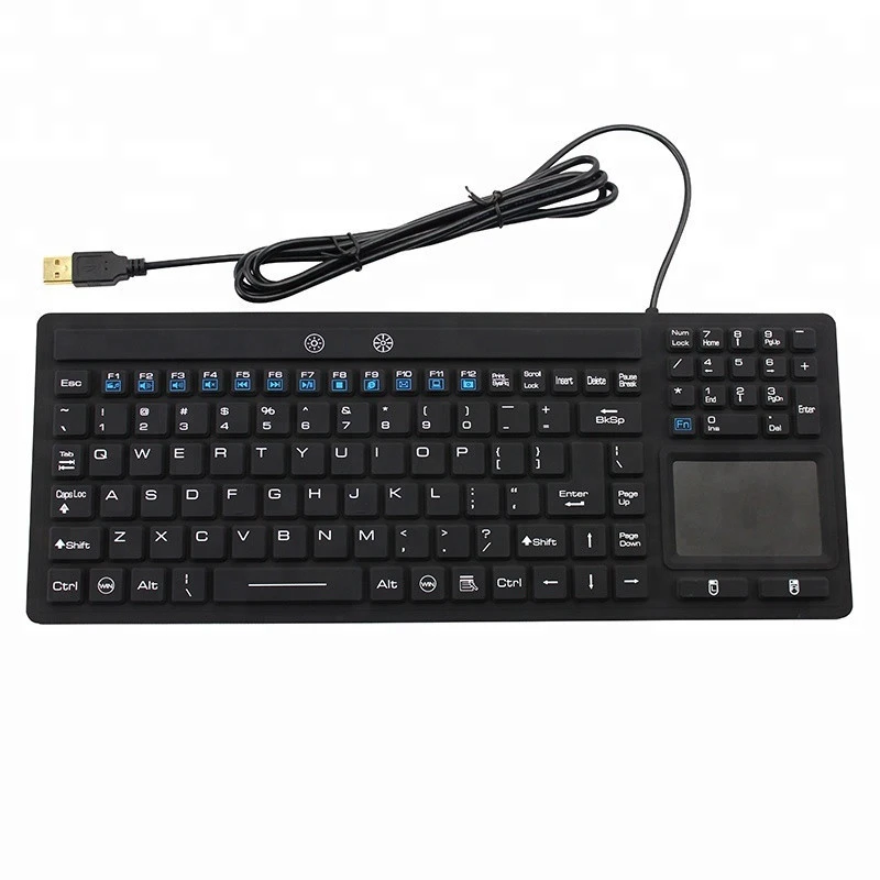 iP68  Waterproof Backlit Wired  keyboard with touchpad