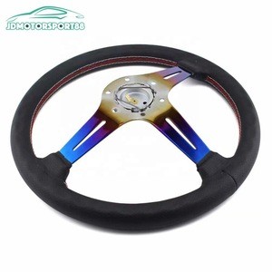 JDMotorsport88 70mm Deep Dish Neo Chrome Rally Muscle Car Steering Wheel