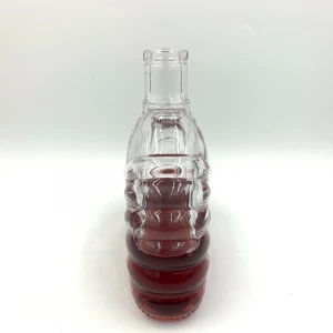 Kaimore 500ml Novel Design Stripe Clear Glass Bottle For Whisky Xo Brandy