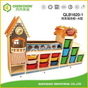 Kid educational wooden toys closet storage for kindergarten cabinet for furniture set