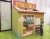 Import kid role play market sets indoor wood house toys cardboard playhouses for kids from China
