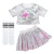 Import Kids Cheerleading Uniforms Child Girls Jazz Hip Hop Modern Dance Costumes Sparkling Sequins Crop Top With Skirt  Striped Socks from China