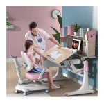 Kids Furniture Luxury Study Desk And Chair Set, Children Furniture Sets Ergonomic Wooden Study Table For Kids/