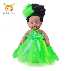 Kids Toy Wholesale Doll 2021 Children Gift Doll Soft Lace Dress Cute Black Dolls