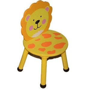 Kindergarten pre-school small class baby cartoon stool wood furniture study dining round table and cartoon chair sets