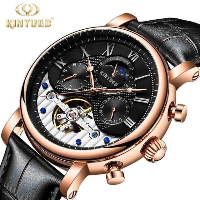 KINYUED watch JYD-J018 Creative Automatic Men Watches 2019 Luxury Brand Moon Phase Mens Mechanical Watch