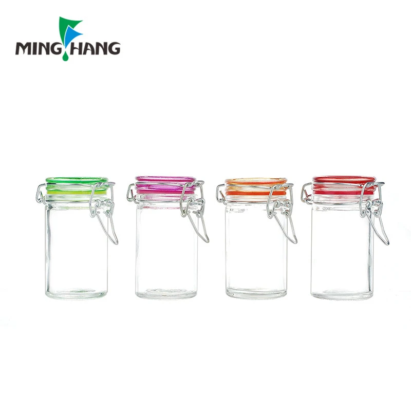 kitchen accessories food containers glass jar storage spice glass jar with swing top caps lock lid